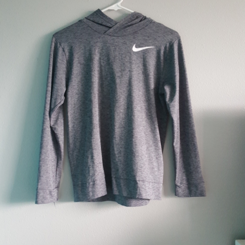 Gray, lightweight Dri-Fit hoodie